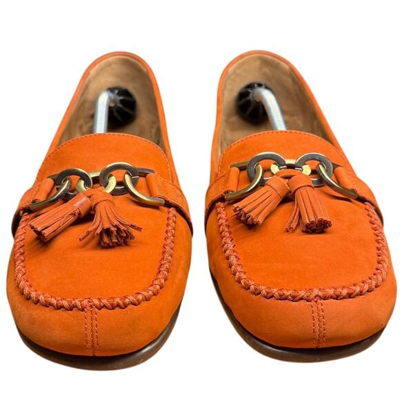 AEROSOLES Stitch'N Turn 11W Burnt Orange Suede Loafers Tassel Casual Comfort - Picture 8 of 12